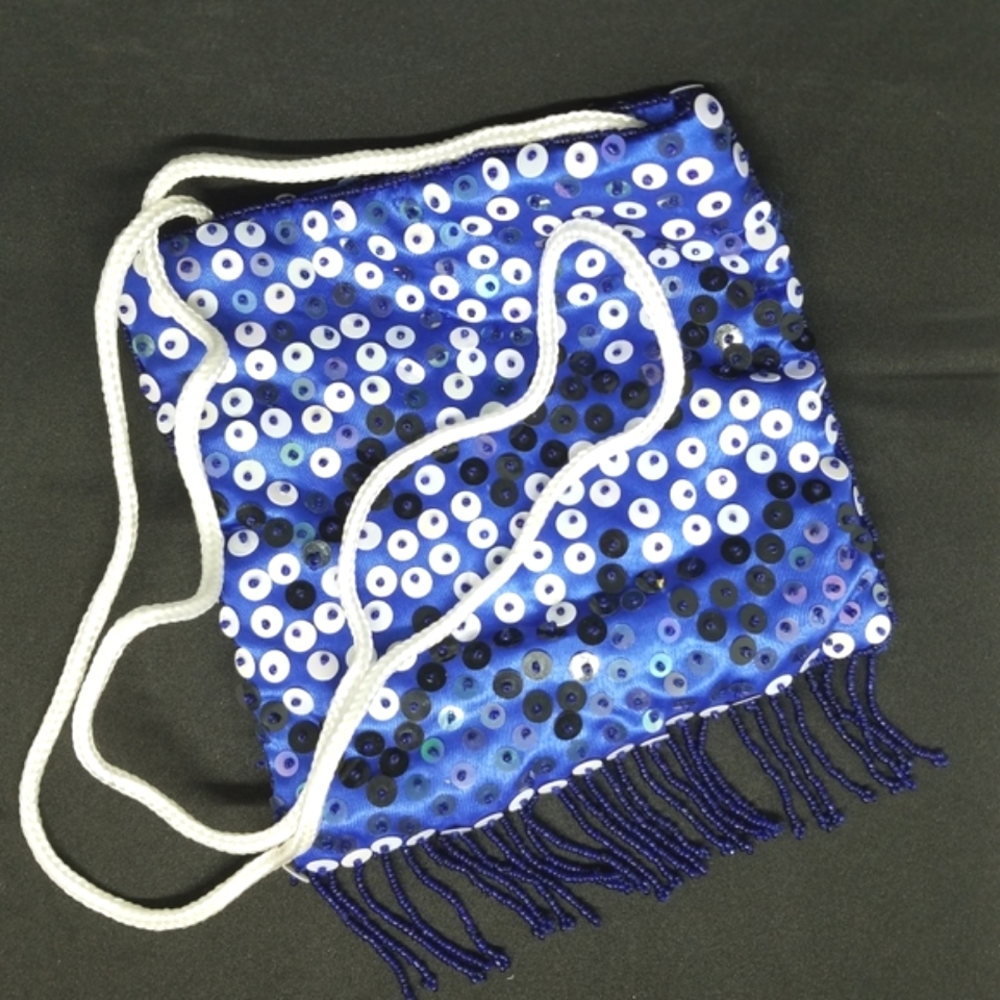 Satin Sequin Beaded Crossbody Bag